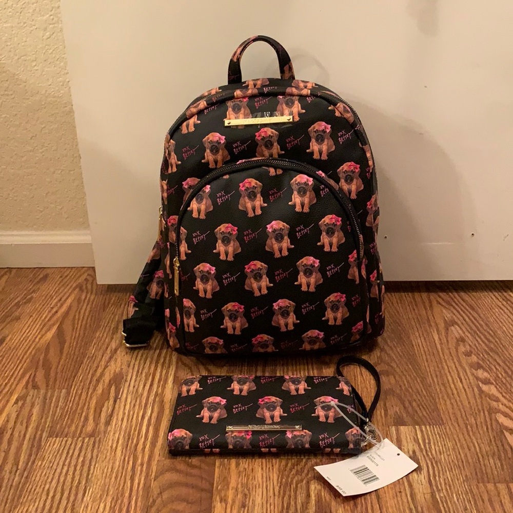 NWT Betsy Johnson Backpack and Wallet